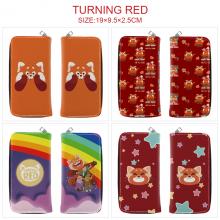 Turning Red anime zipper long wallet purse