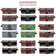 Super Hero Iron Spider Super Man PU zipper pen case pencil bag