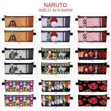 Naruto anime PU zipper pen case pencil bag