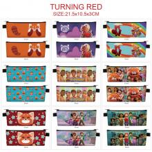 Turning Red anime PU zipper pen case pencil bag