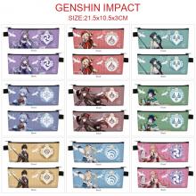 Genshin Impact game PU zipper pen case pencil bag