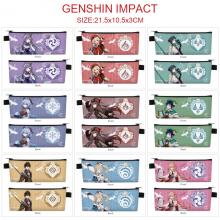 Genshin Impact game PU zipper pen case pencil bag