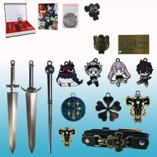 Black Clover anime mini weapon knife key chains a ...