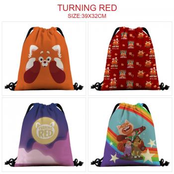 Turning Red anime nylon drawstring backpack bag
