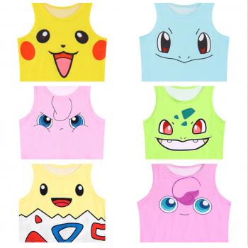 Pokemon Pikachu anime crop tops sleeveless vest