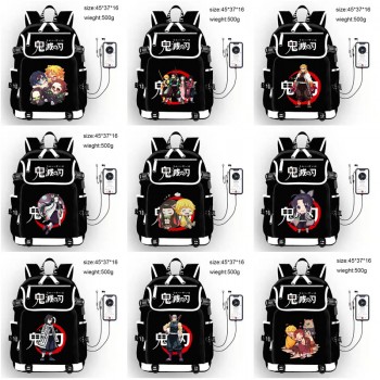 Demon Slayer anime USB charging laptop backpack school bag