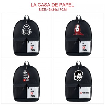 La casa de papel nylon backpack bag