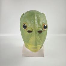 Green fish man cosplay mask