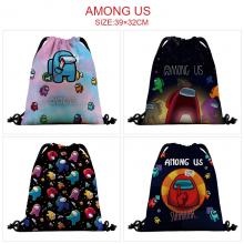 Among Us nylon drawstring backpack bag