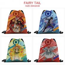Fairy Tail anime nylon drawstring backpack bag