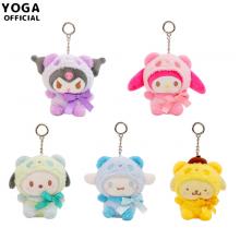 4.8inches Kuromi Melody anime plush doll key chain...