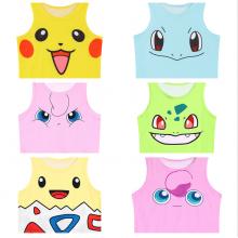 Pokemon Pikachu anime crop tops sleeveless vest