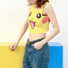 Pokemon Pikachu anime crop tops sleeveless vest