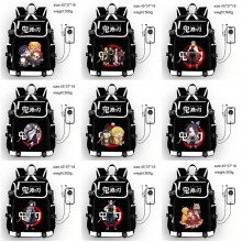 Demon Slayer anime USB charging laptop backpack sc...