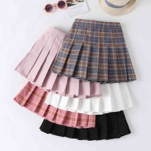 Women young girl skirt shorts plaid pleated skirts