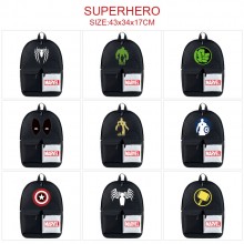 Super Hero Iron Spider Super Man nylon backpack ba...
