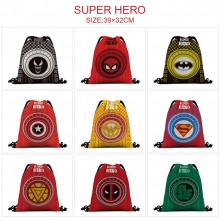 Batman Iron Super Man nylon drawstring backpack ba...