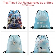 Tensei shitari slime anime nylon drawstring backpa...