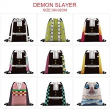 Demon Slayer anime nylon drawstring backpack bag
