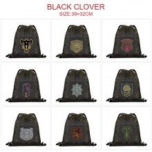 Black Clover anime nylon drawstring backpack bag