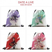 Date A Live anime nylon drawstring backpack bag