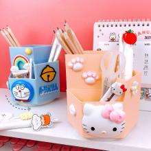 Doraemon Hello Kitty anime revolve pen bag container