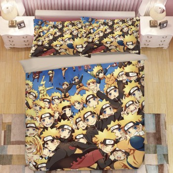Naruto anime quilt cover bedclothes set(quilt+sheet+2pillowcases)