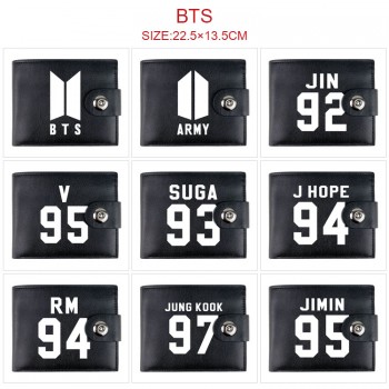BTS BT21 star card holder magnetic buckle wallet purse