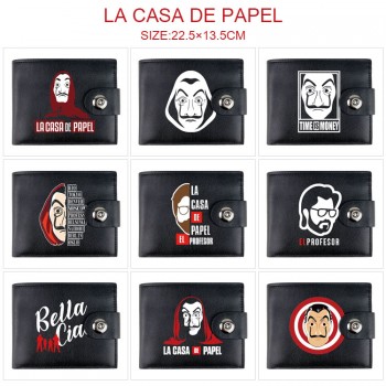 La casa de papel card holder magnetic buckle wallet purse