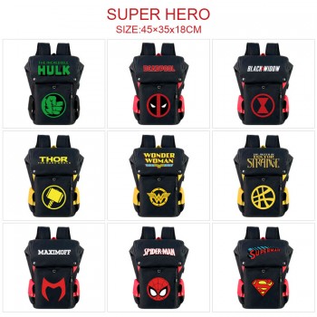 Batman Iron Super Man USB nylon backpack school bag