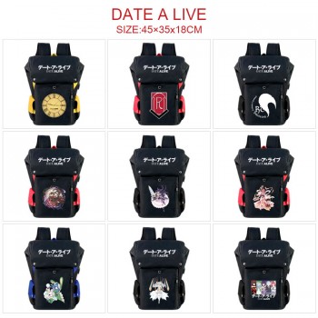 Date A Live anime USB nylon backpack school bag