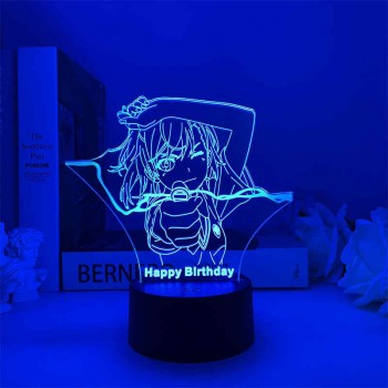 A Certain Scientific Railgun 3D 7 Color Lamp Touch Lampe Nightlight+USB