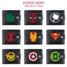 Batman Iron Super Man card holder magnetic buckle wallet purse