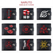 Naruto anime card holder magnetic buckle wallet pu...