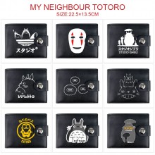 Totoro anime card holder magnetic buckle wallet pu...