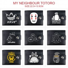 Totoro anime card holder magnetic buckle wallet purse