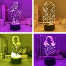 Teasing Master Takagi-san 3D 7 Color Lamp Touch Lampe Nightlight+USB