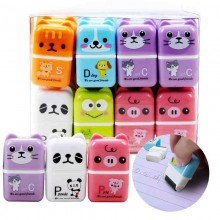 Cartoon cat panda anime erasers(24pcs a set)