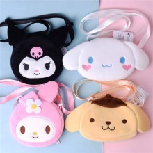 Melody Cinnamoroll Kuromi plush satchel shoulder bag wallet