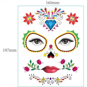 Halloween face tattoo stickers(10pcs)