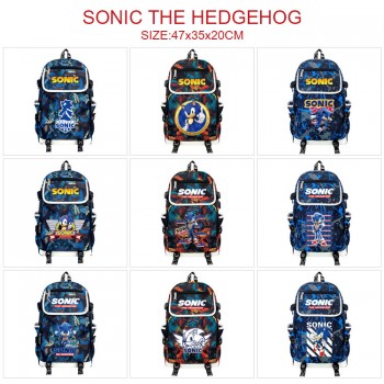 Sonic the Hedgehog game canvas camouflage backpack bag