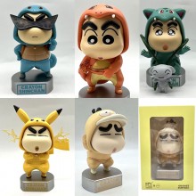 Crayon Shin-chan cos Pikachu Psyduck Squirtle Charmander anime figure