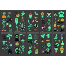 Halloween skull luminous tattoo stickers(10pcs)