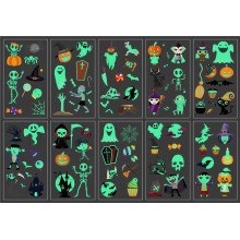 Halloween skull luminous tattoo stickers(10pcs)