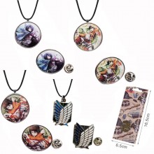 Attack on Titan anime necklace+pin a set