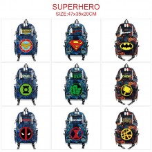 Iron Man Sipder Man Captain America Batman USB camouflage backpack school bag