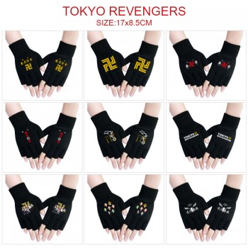 Tokyo Revengers anime cotton half finger gloves a pair