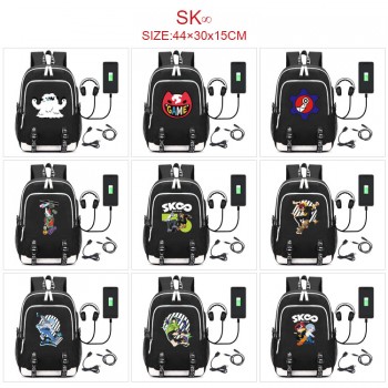 SK8 the Infinity USB charging laptop backpack school bag