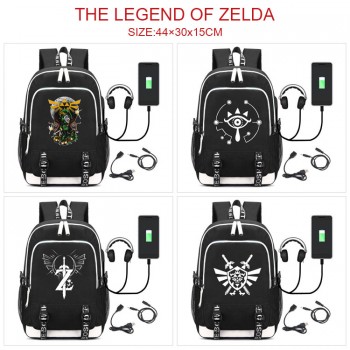 The Legend of Zelda USB charging laptop backpack school bag