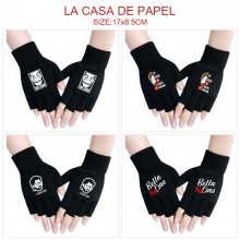 La casa de papel Money Heist cotton half finger gl...